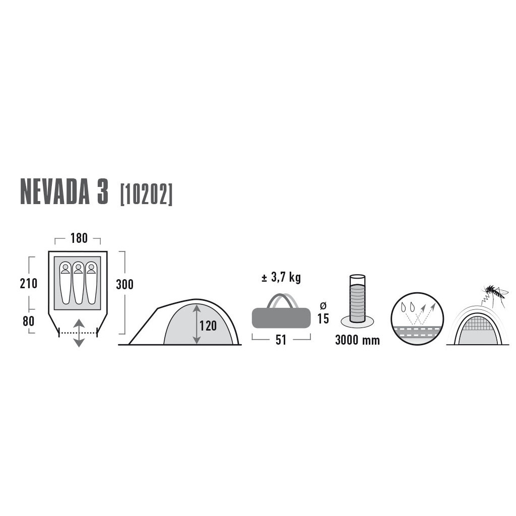 Намет High Peak Nevada 3 Dark Grey/Red (925389) - зображення 4