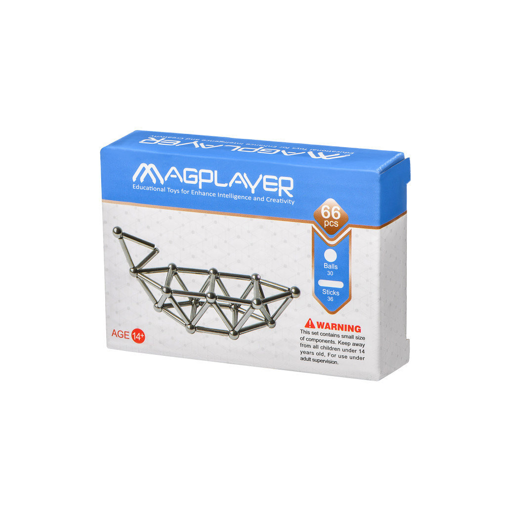 Конструктор Magplayer магнітний набір 66 ел. (MPS-66) - зображення 1