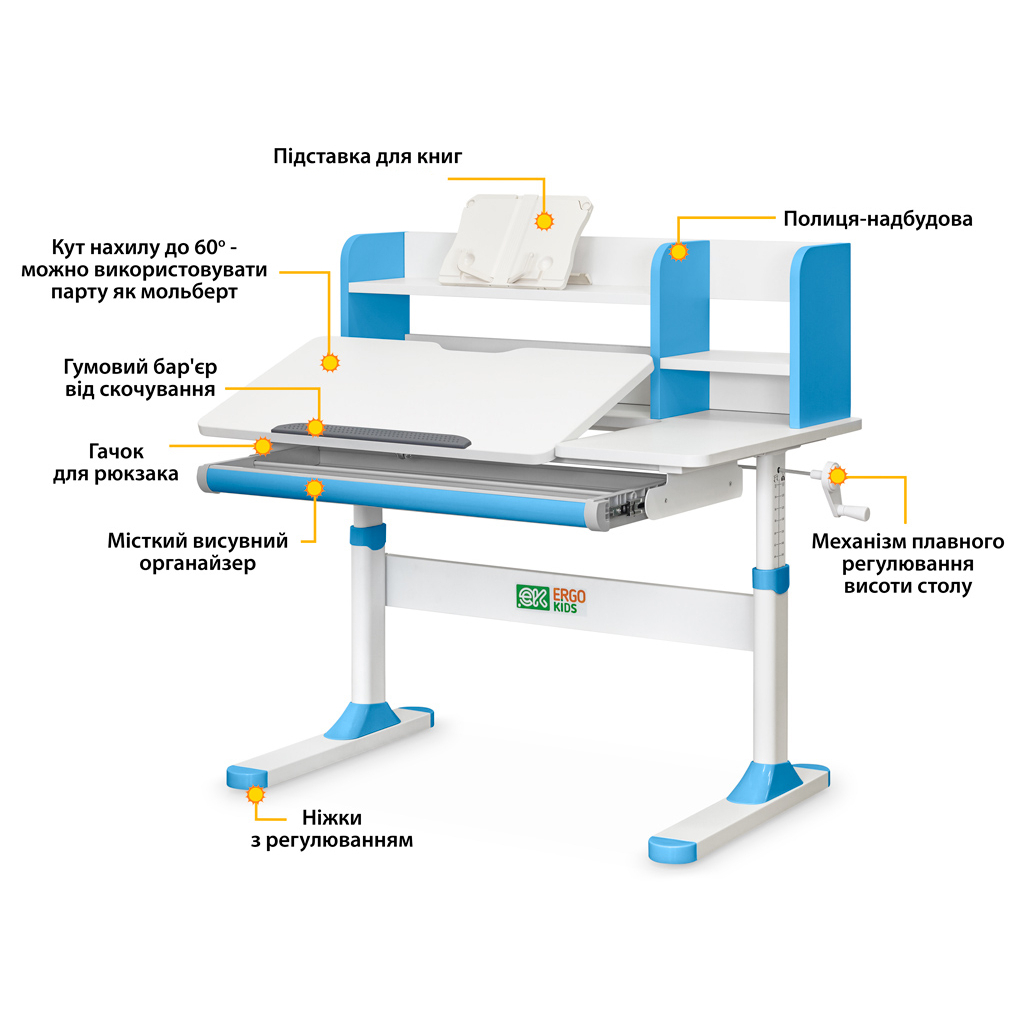 Парта ErgoKids TH-330 Blue (TH-330 W/BL) - зображення 3