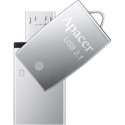 USB флеш накопичувач Apacer 32GB AH750 Silver USB 3.1 OTG (AP32GAH750S-1) - зображення 2