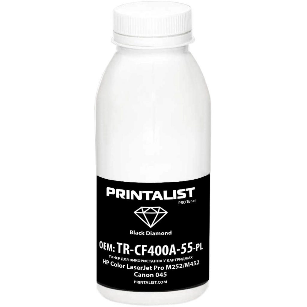 Тонер Printalist HP CLJ Pro M252/M452, Canon 045, 60г Black (TR-CF400A-55-PL) - изображение 1