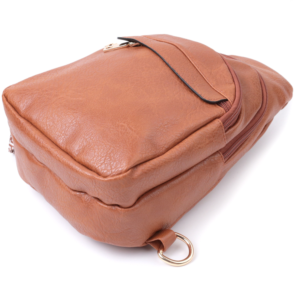 Сумка Vintage Жіноча через плече з отвором для навушників з екошкіри Руда (22789) - зображення 6