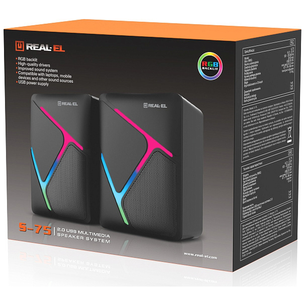 Акустична система REAL-EL S-75 Black (EL121100015) - зображення 7