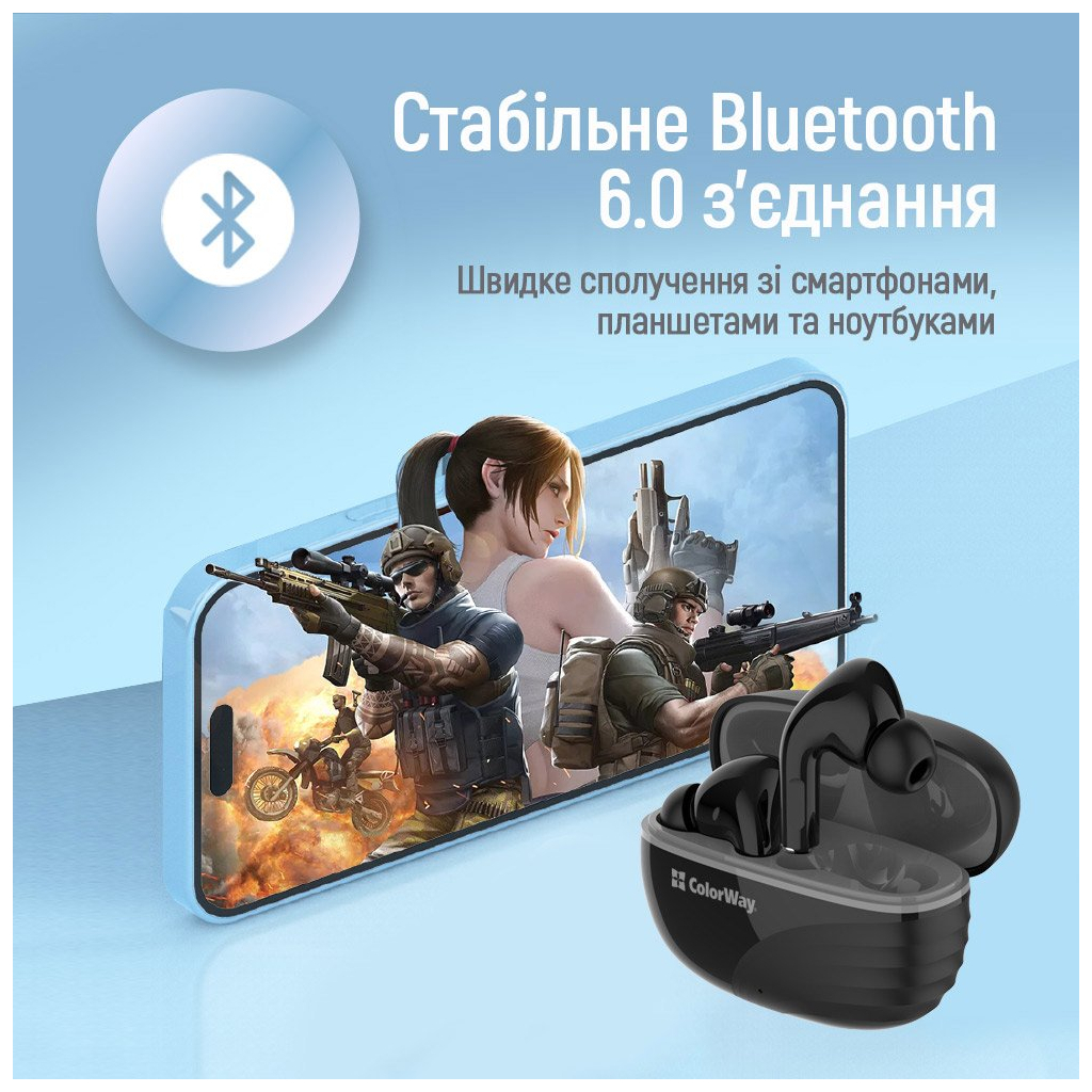 Навушники ColorWay Slim TWS-5 Earbuds Black (CW-TWS5BK) - зображення 5