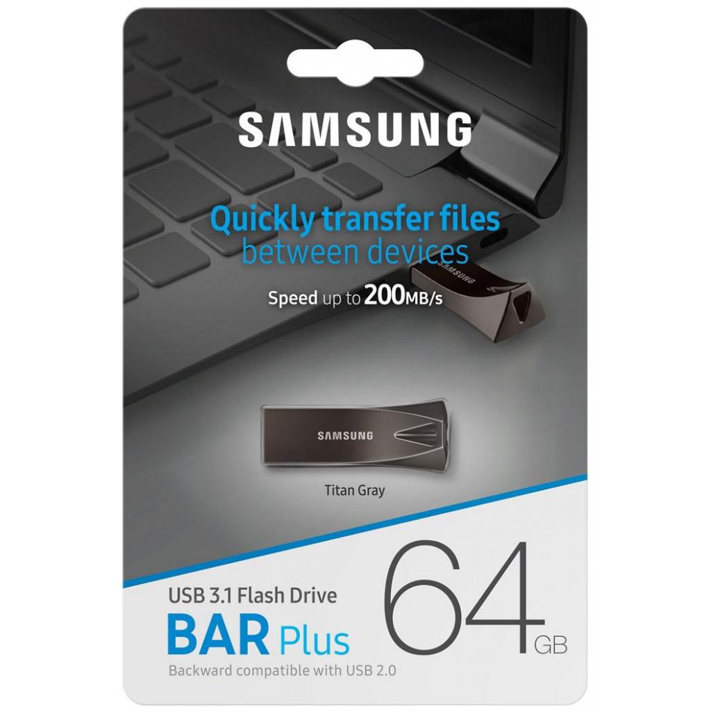 USB флеш накопичувач Samsung 64GB Bar Plus Black USB 3.1 (MUF-64BE4/APC) - зображення 7