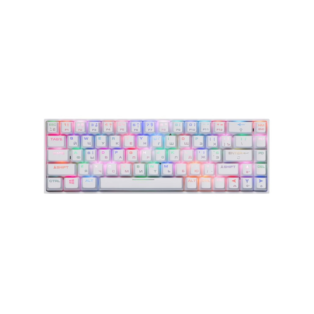 Клавіатура 2E GAMING KG370 RGB 68key Gateron Blue Switch USB White (2E-KG370UWT-BL) - зображення 1