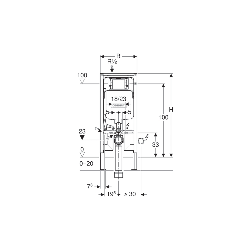 Інсталяція Geberit Duofix UP720 д/унітазу (8см) (111.796.00.1) - picture 4
