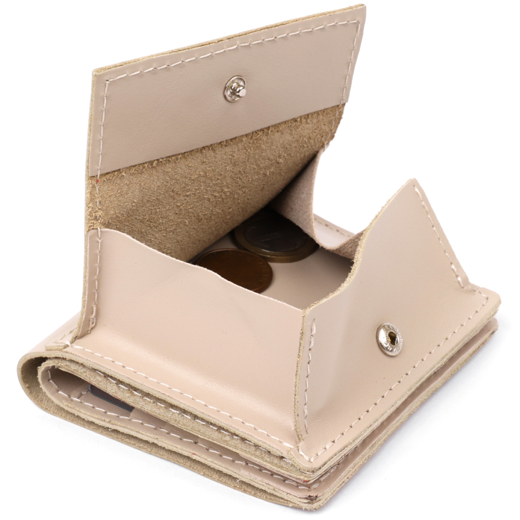 Портмоне Grande Pelle З монетницею Бежеве (11369) - зображення 7