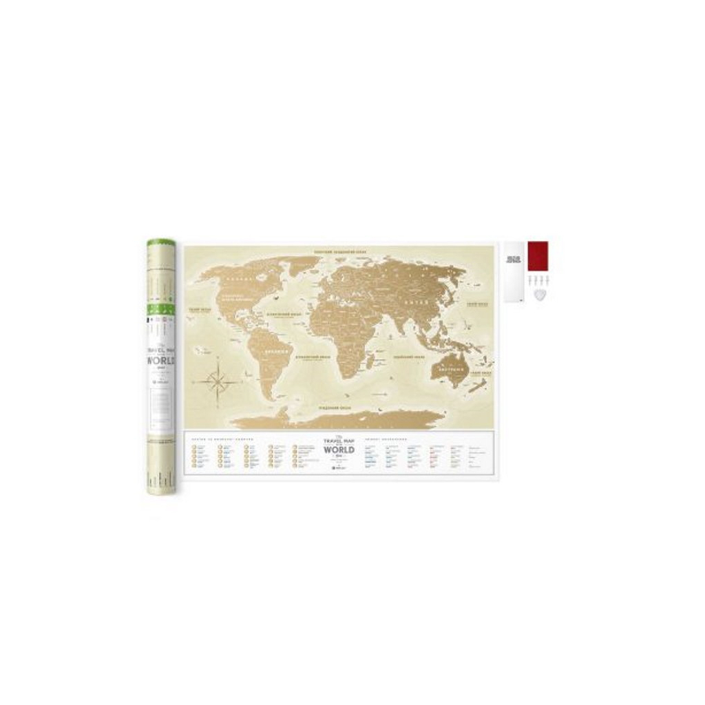 Скретч карта 1DEA.me Travel Map Gold World українська (13001) - изображение 3