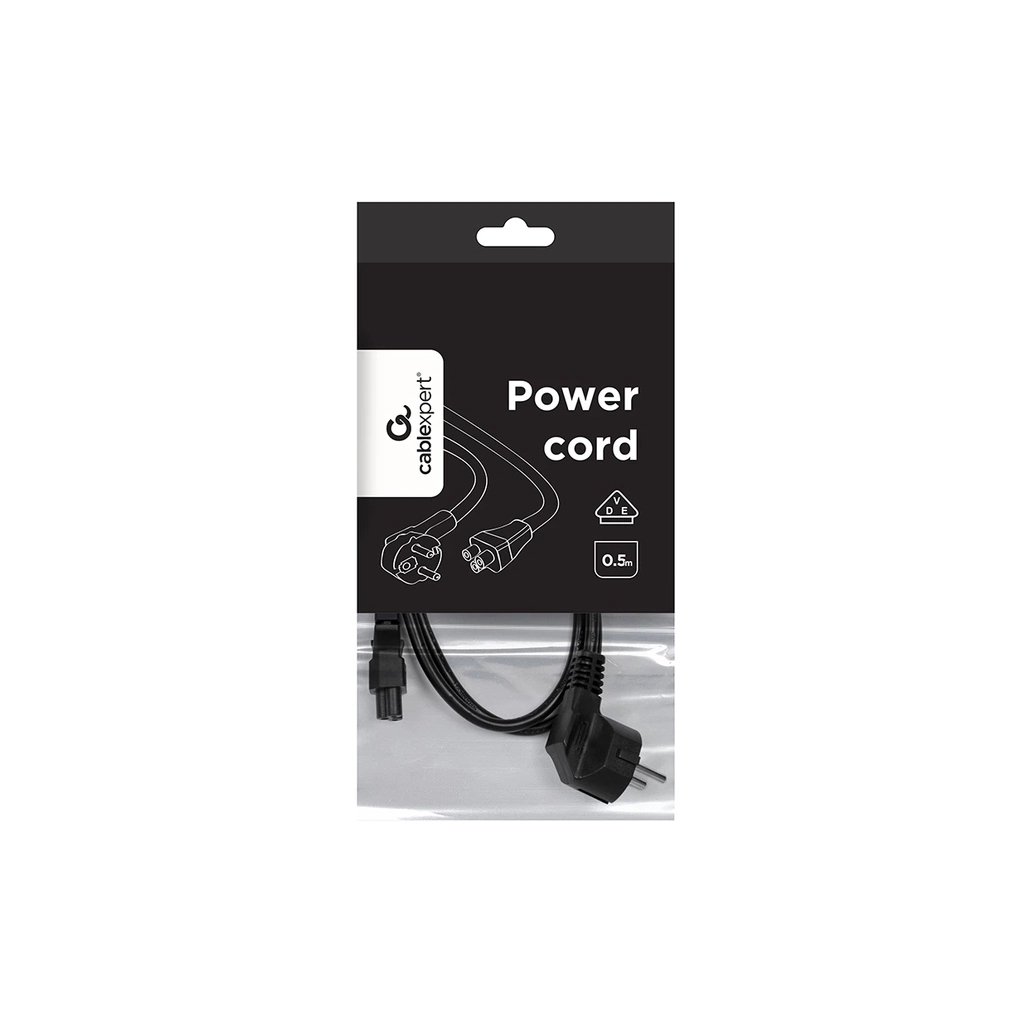 Кабель живлення C5 0.5m 0.75mm2 Cablexpert (PC-186-ML12-0.5M) - изображение 4