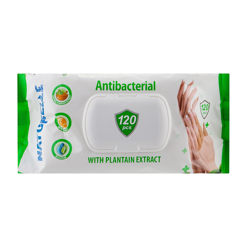 Вологі серветки Naturelle Антибактеріальні Подорожник 120 шт. (4820207591097) - зображення 1