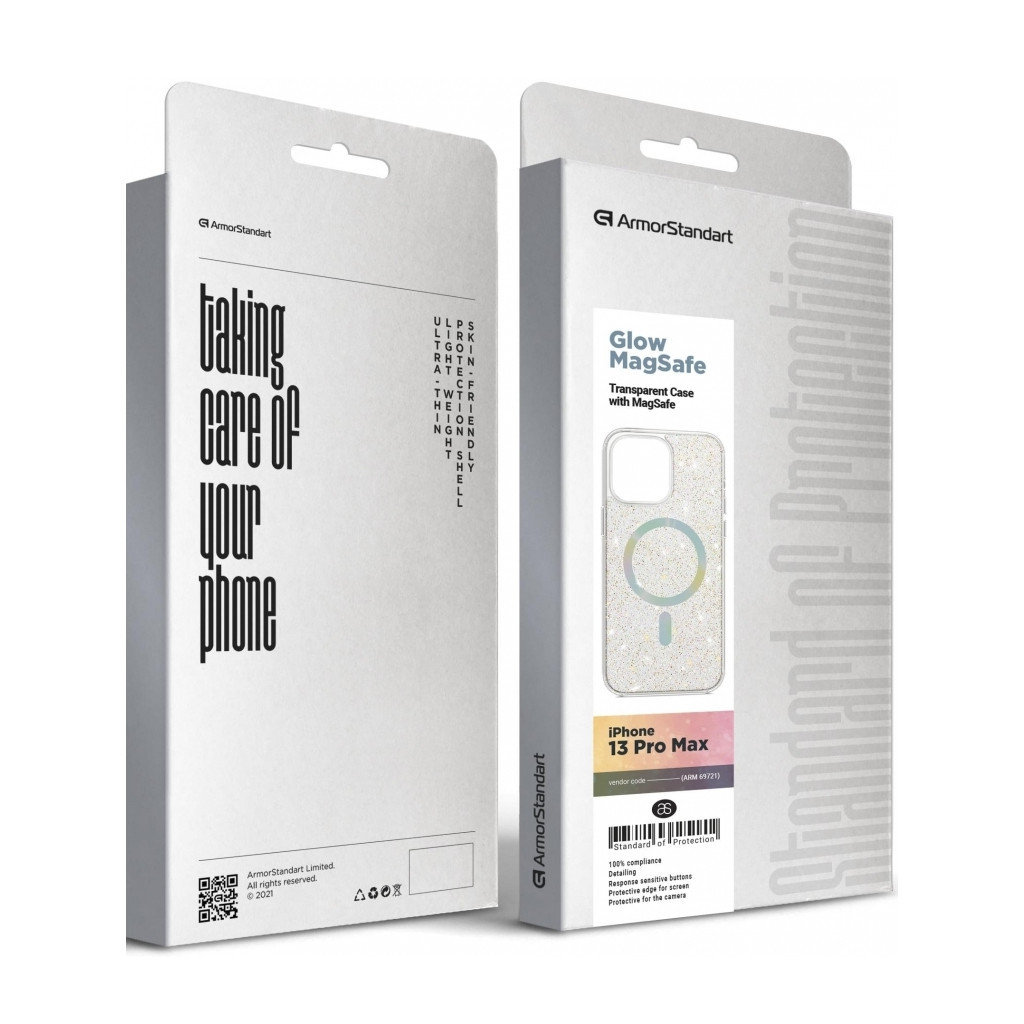 Чохол до мобільного телефона Armorstandart Glow Magsafe Apple iPhone 13 Pro Max Transparent (ARM69721) - зображення 6