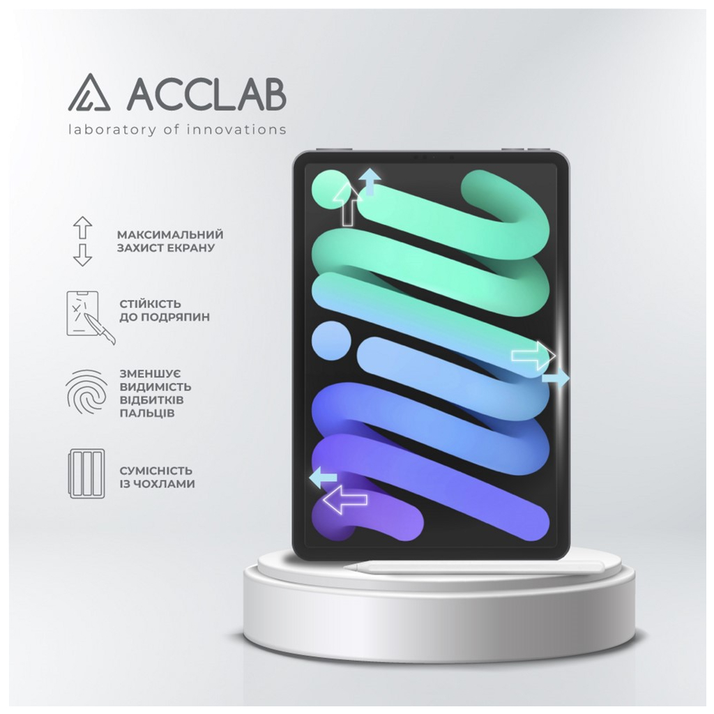 Скло захисне ACCLAB Full Glue Apple iPad mini 6 (1283126575143) - изображение 6
