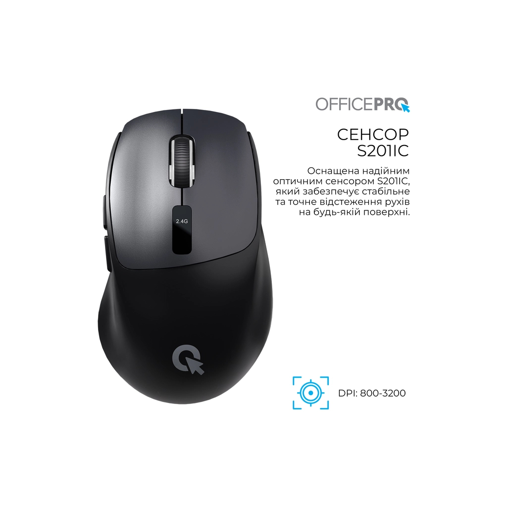 Мишка OfficePro M398B Wireless/Bluetooth Black (M398B) - зображення 7
