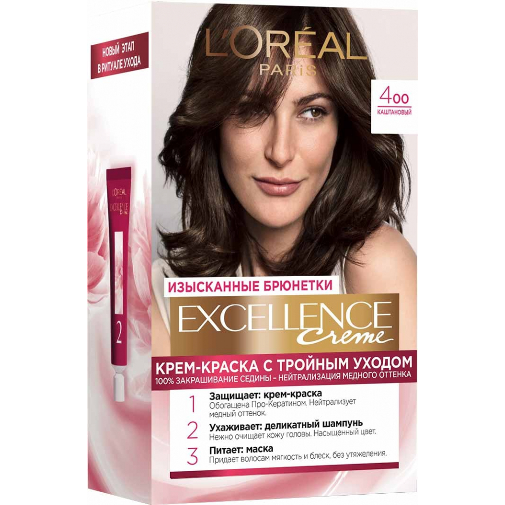 Фарба для волосся L'Oreal Paris Excellence 4.00 Каштановий (3600523781119) - зображення 1
