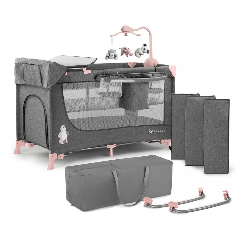 Ліжечко Kinderkraft манеж з пеленатором Joy Pink (5902533911264) - зображення 7