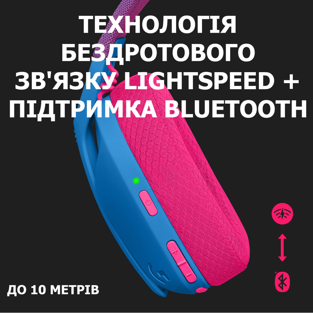 Навушники Logitech G435 Lightspeed Wireless Gaming Headset Blue (981-001062) - зображення 3
