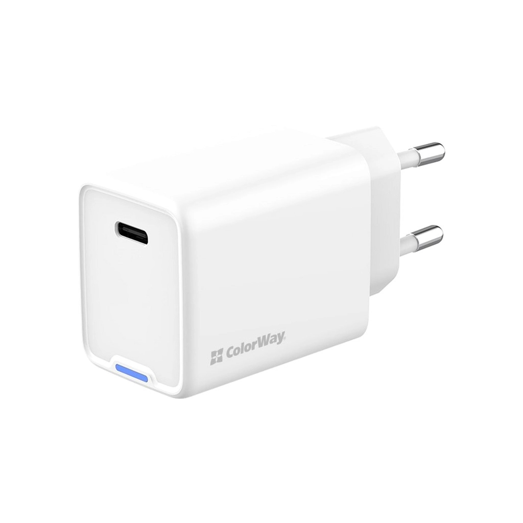 Зарядний пристрій ColorWay GaN Mini 45W PD Port PPS USB-C white (CW-CHS057PD-WT) - зображення 1