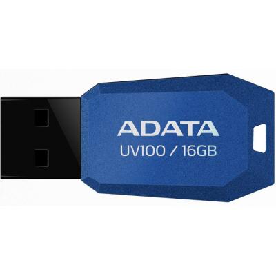 USB флеш накопичувач ADATA 16Gb UV100 Blue USB 2.0 (AUV100-16G-RBL) - зображення 1