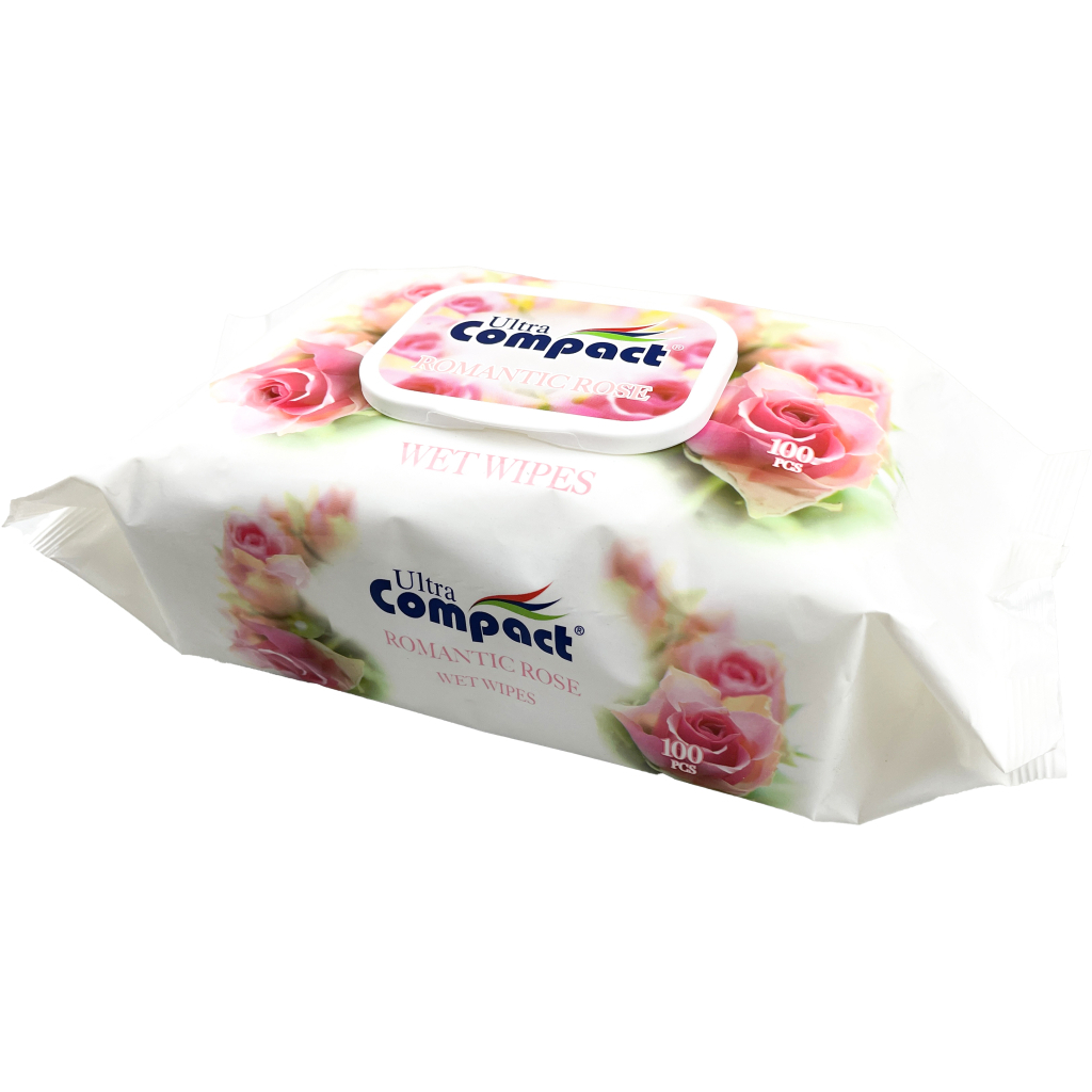 Вологі серветки Ultra Compact Romantic Rose з клапаном 100 шт. (8697420535520) - зображення 2