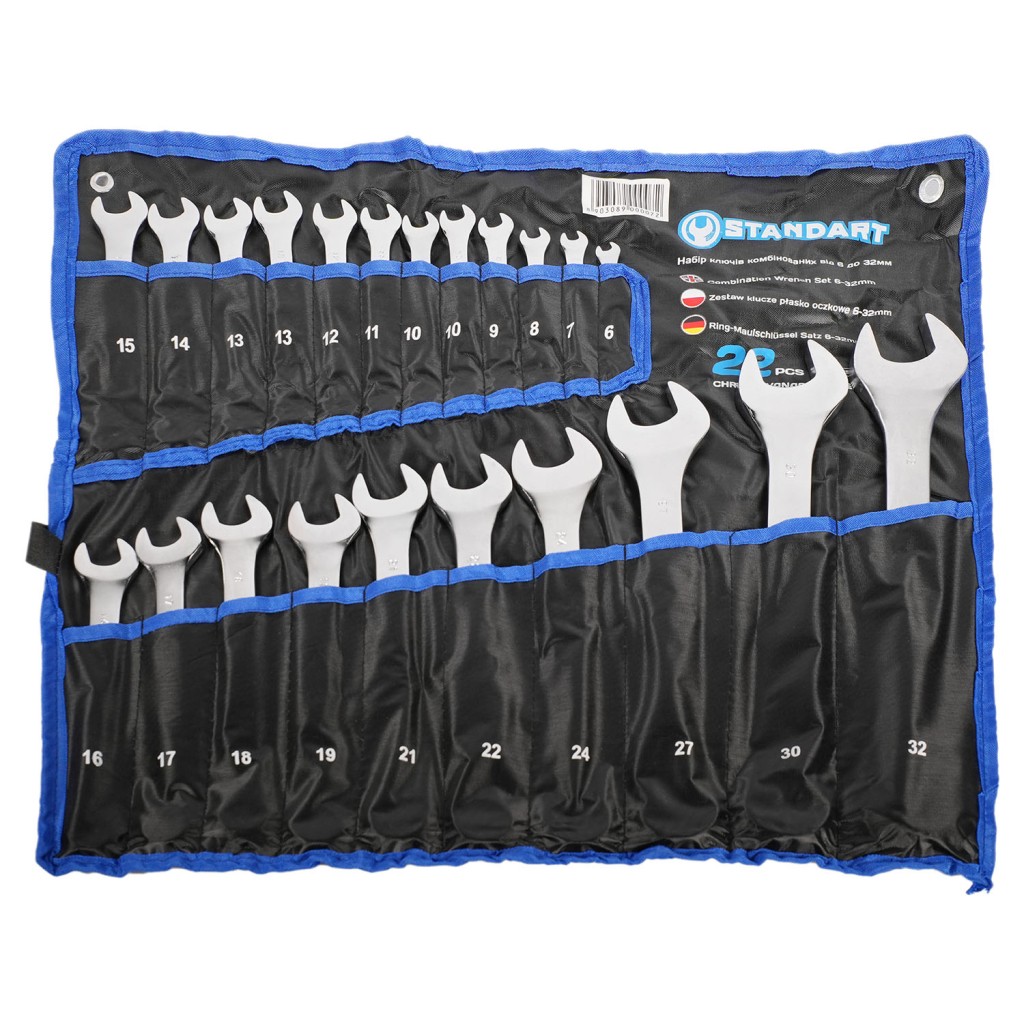Ключ Стандарт комбінований 6-32 мм 22 шт. у чохлі (NKK22ST-S) - зображення 1