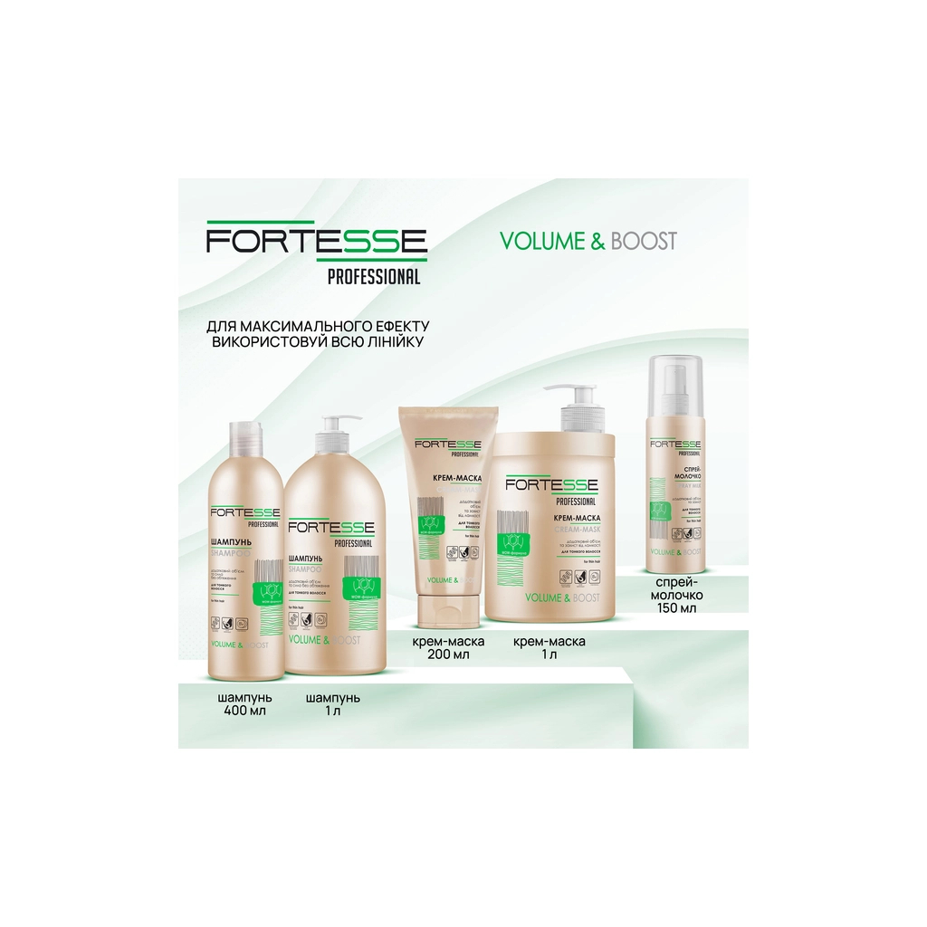 Маска для волосся Fortesse Professional Volume & Boost 200 мл (4823115500212) - изображение 6