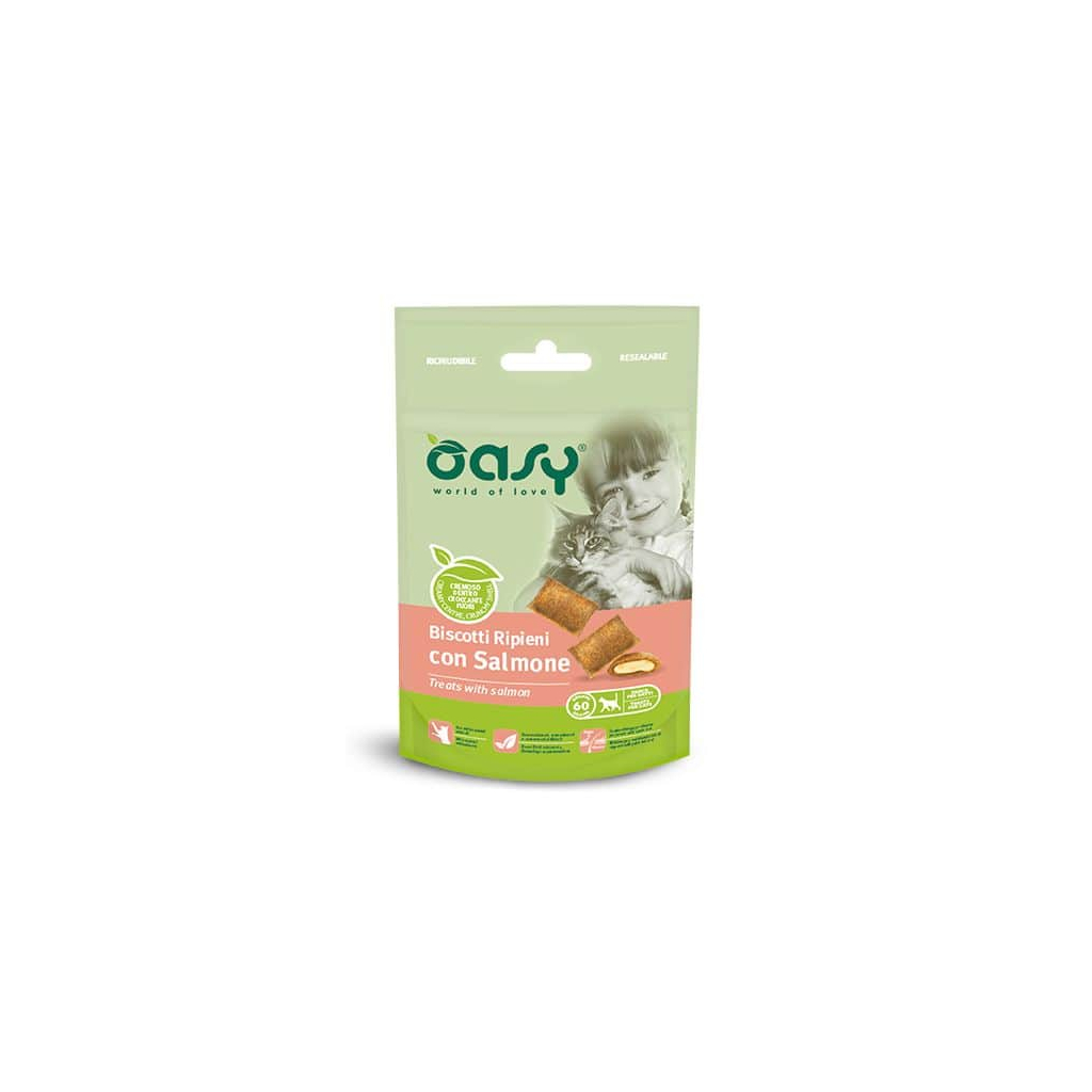 Ласощі для котів OASY TREATS з лососем 60 г (8053017343181) - зображення 1