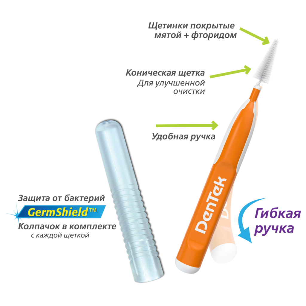 Щітки для міжзубних проміжків DenTek Зручне очищення для Стандартних проміжків 10 шт. (047701001134) - изображение 4