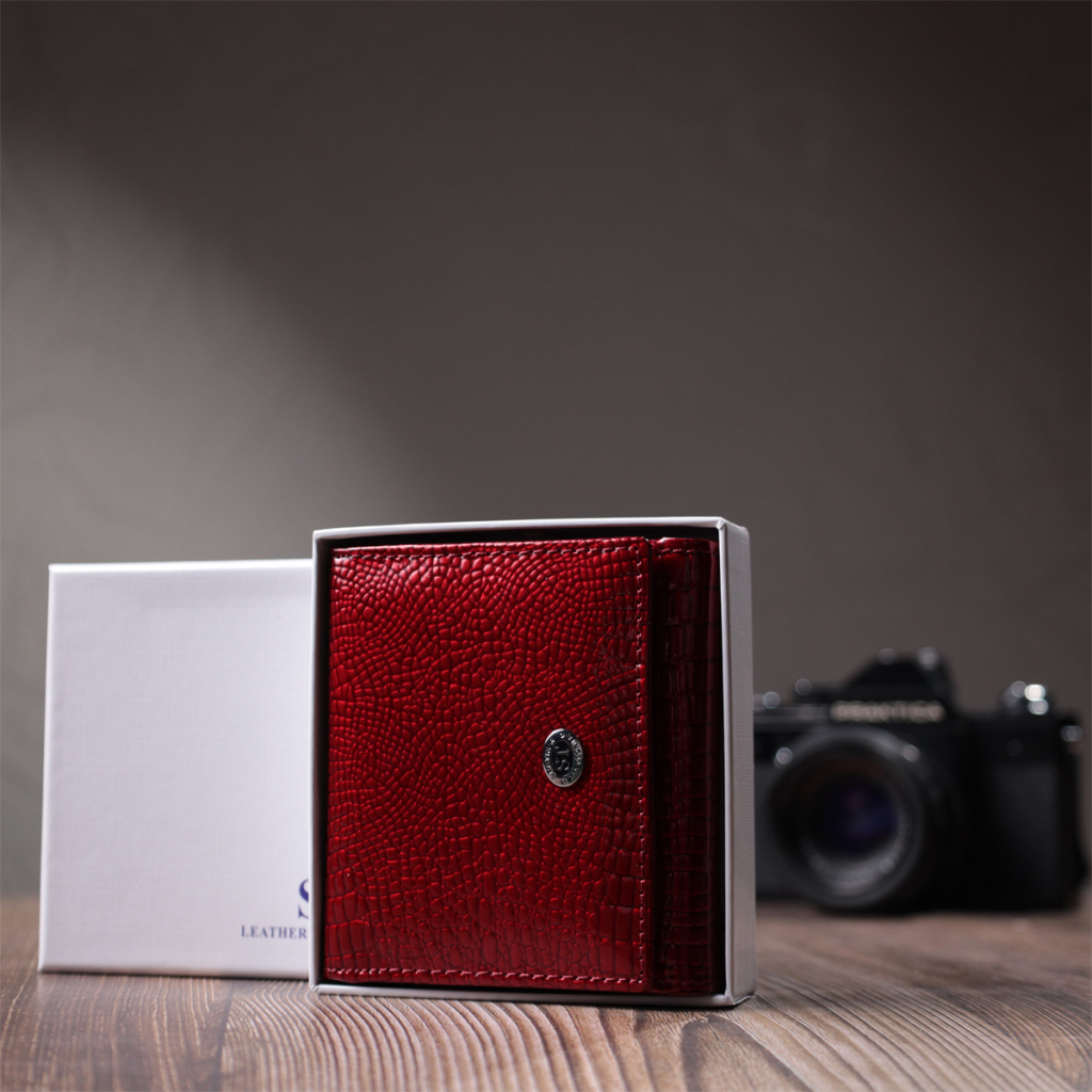 Гаманець ST Leather З натуральної шкіри Червоний (22687) - зображення 11