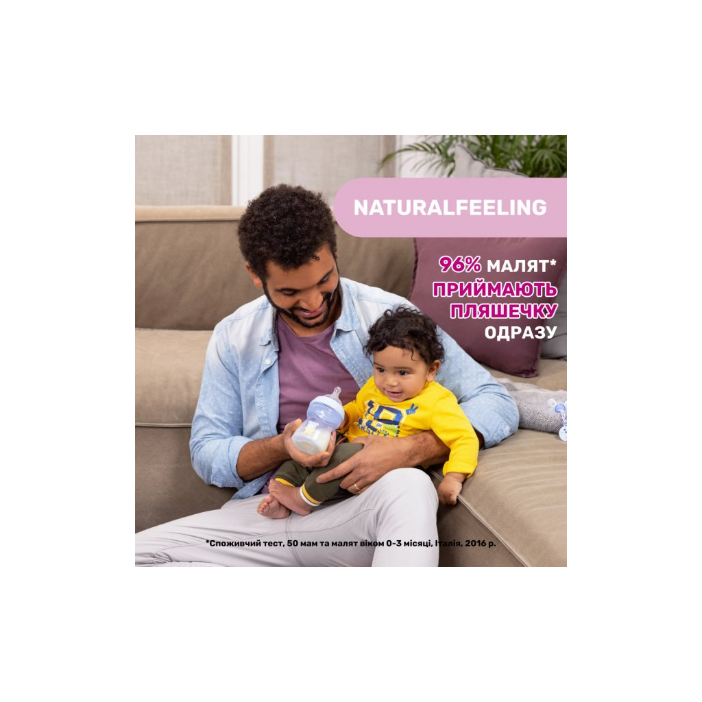 Пляшечка для годування Chicco Natural Feeling силікон. повільний потік 250 мл (81221.30) - зображення 5