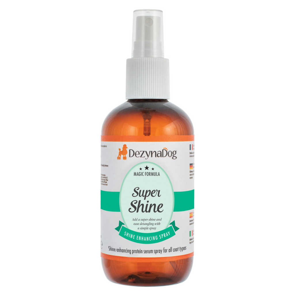 Спрей для тварин Dezynadog Super Shine для блиску і кондиціонування для легкого ковзання щітки та гребінця з протеїном 250 (5052372067773) - зображення 1