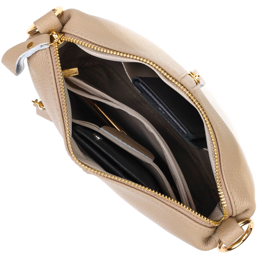 Сумка Vintage Жіноча через плече з натуральної шкіри Бежева (22084) - зображення 7