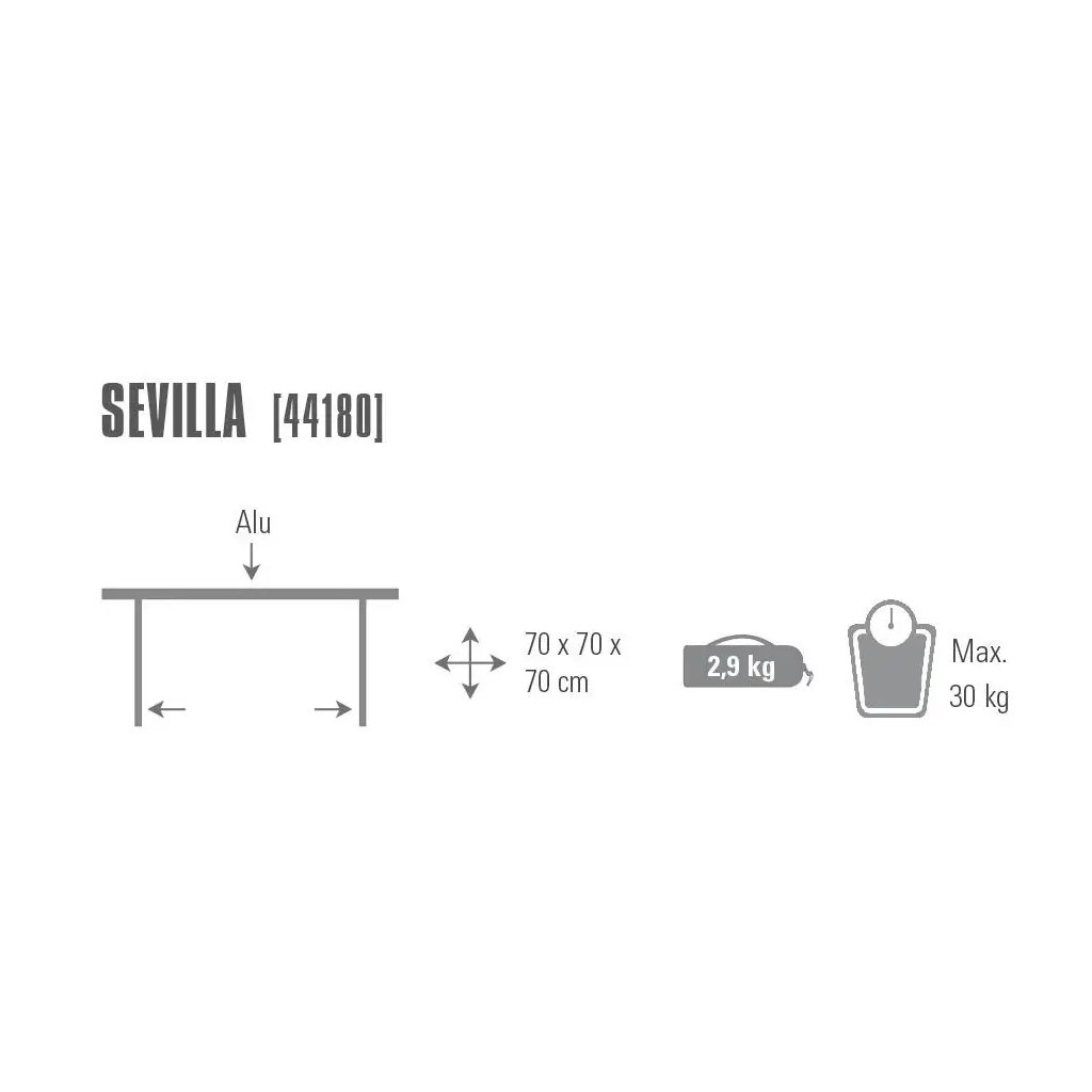 Туристичний стіл High Peak Sevilla Silver (928990) - зображення 2