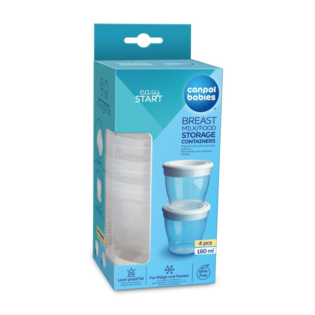 Контейнер для зберігання грудного молока Canpol babies та їжі 4 шт (180 мл) (12/204) - зображення 2