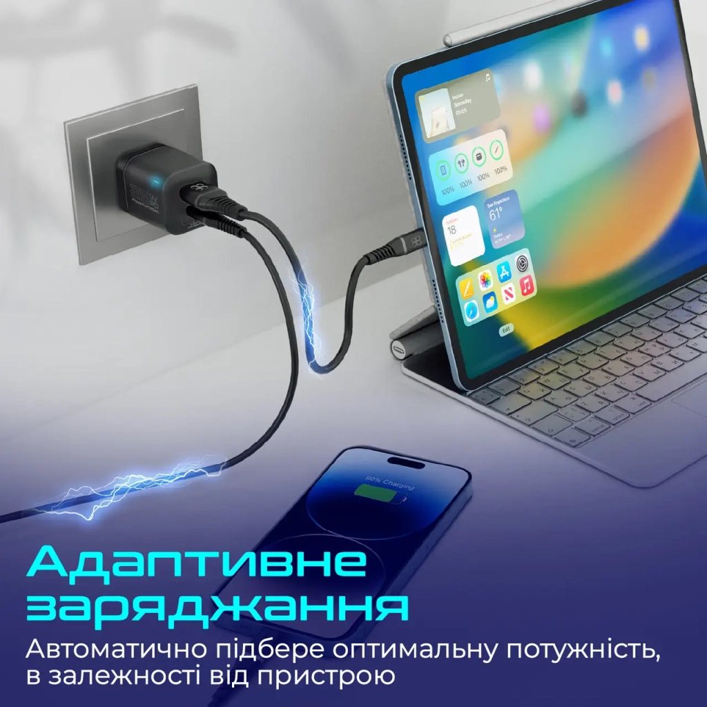 Зарядний пристрій Promate powerport-25ac.black - зображення 6