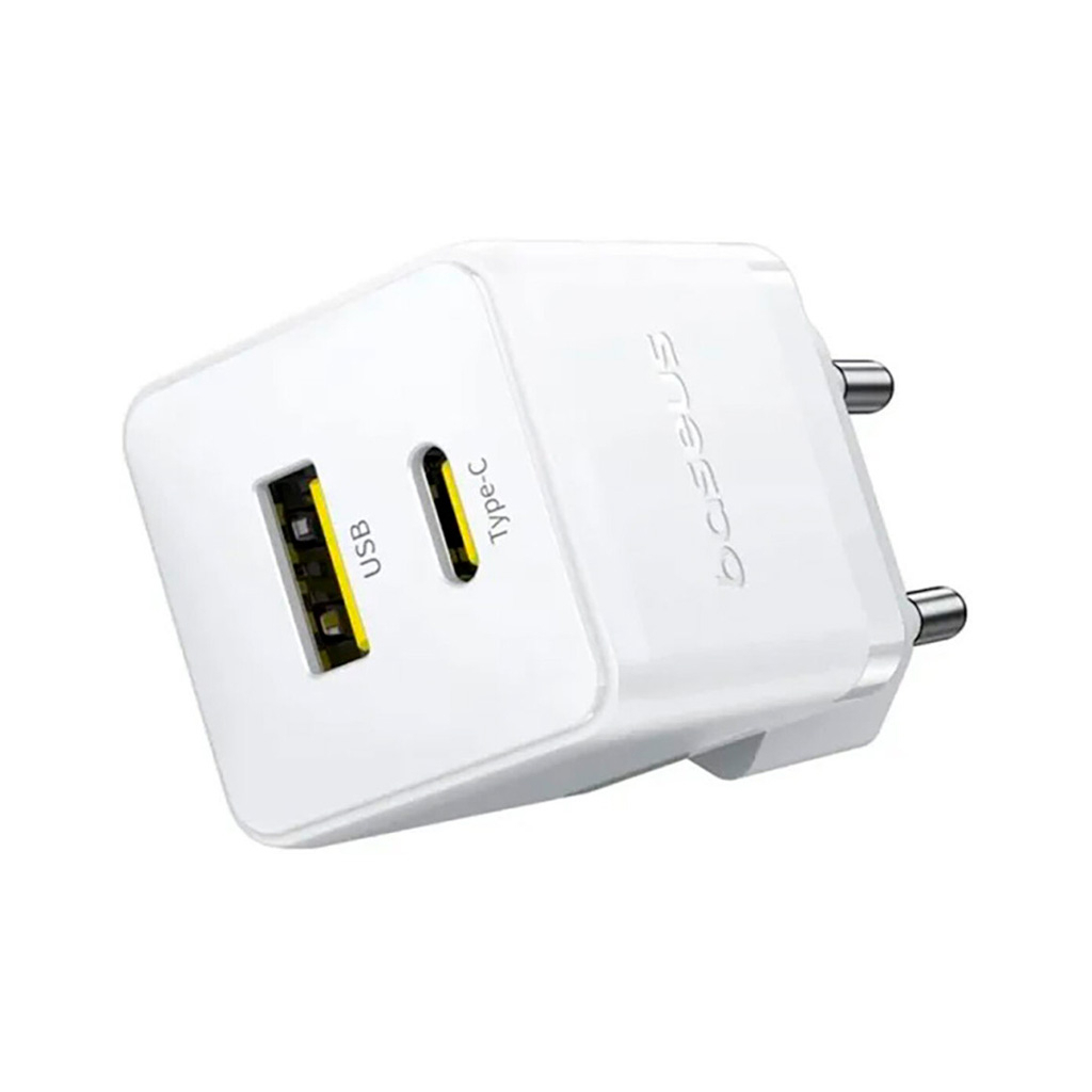 Зарядний пристрій Baseus Palm Fast Charger C+U 20W moon white (P10111608213-00) - зображення 2
