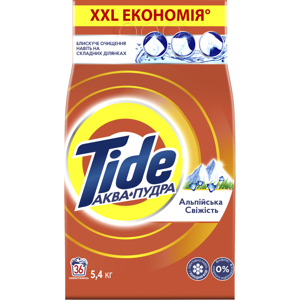 Пральний порошок Tide Аква-Пудра Альпійська свіжість 5.4 кг (8006540535189) - изображение 2