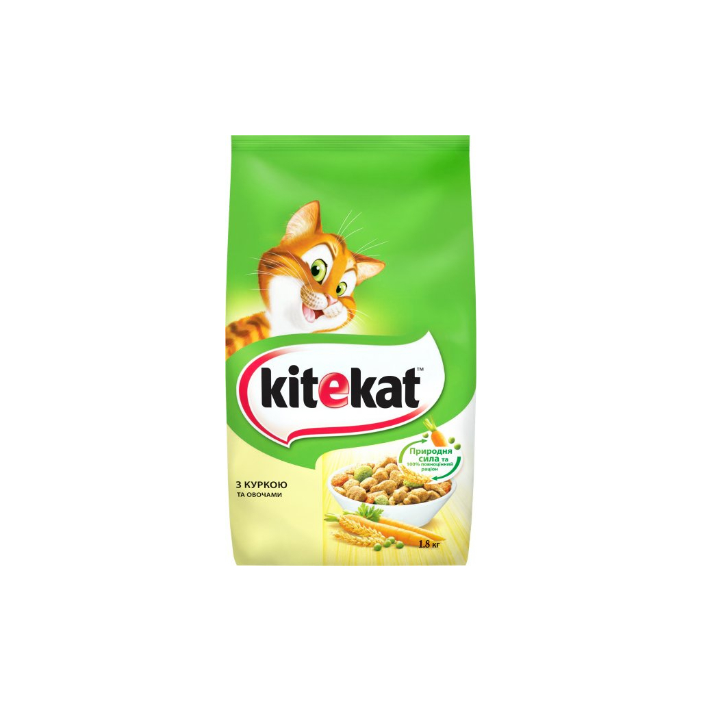 Сухий корм для кішок Kitekat Курка з овочами 1.8 кг (5900951137884) - зображення 1