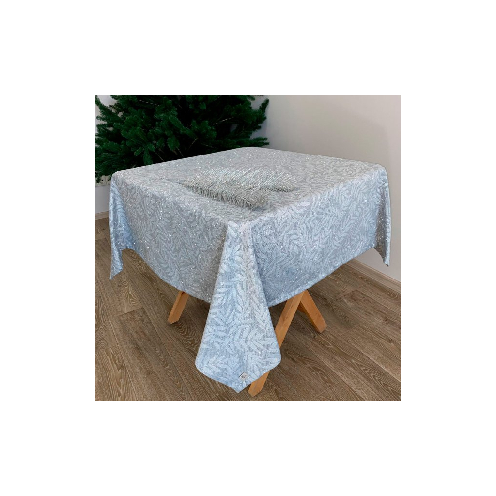 Скатертина Прованс Ельза Сірий срібло 132х132 см (4823093425705) - зображення 3