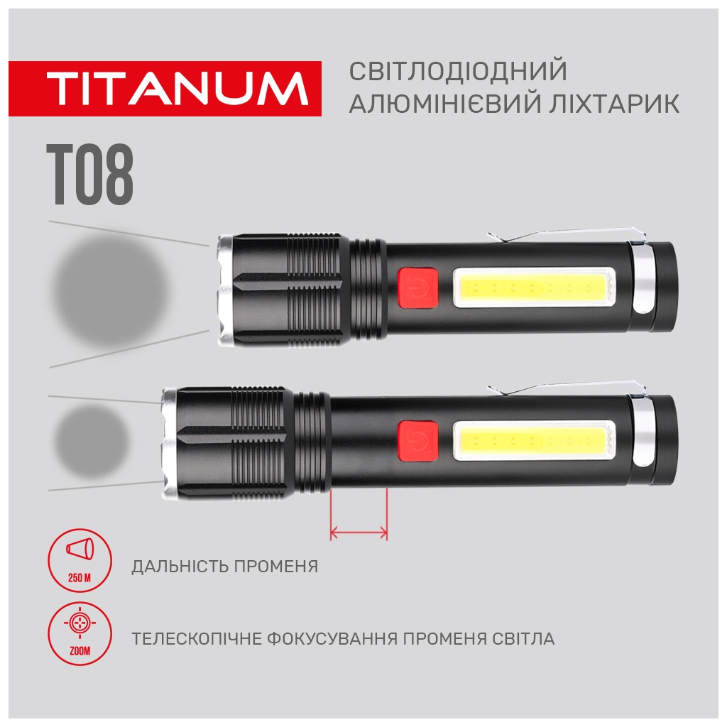 Ліхтар TITANUM 700Lm 6500K (TLF-T08) - зображення 6