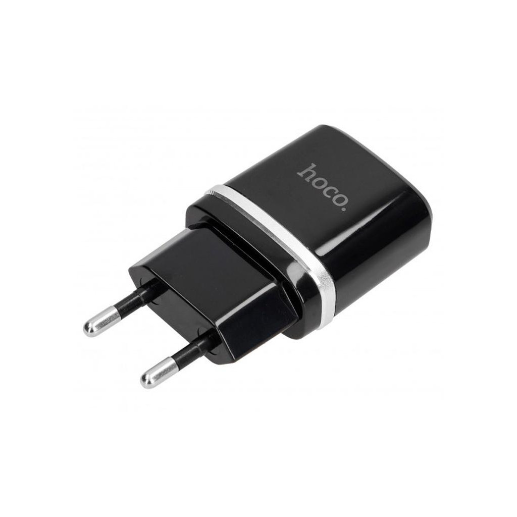 Зарядний пристрій Hoco C12 2*USB, 2.4A, Black + USB Cable iPhone 6 (65597) - зображення 2