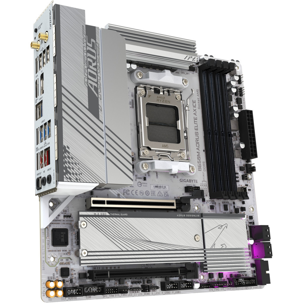 Материнська плата GIGABYTE B650M AORUS ELITE AX ICE (B650M A ELITE AX ICE) - зображення 2