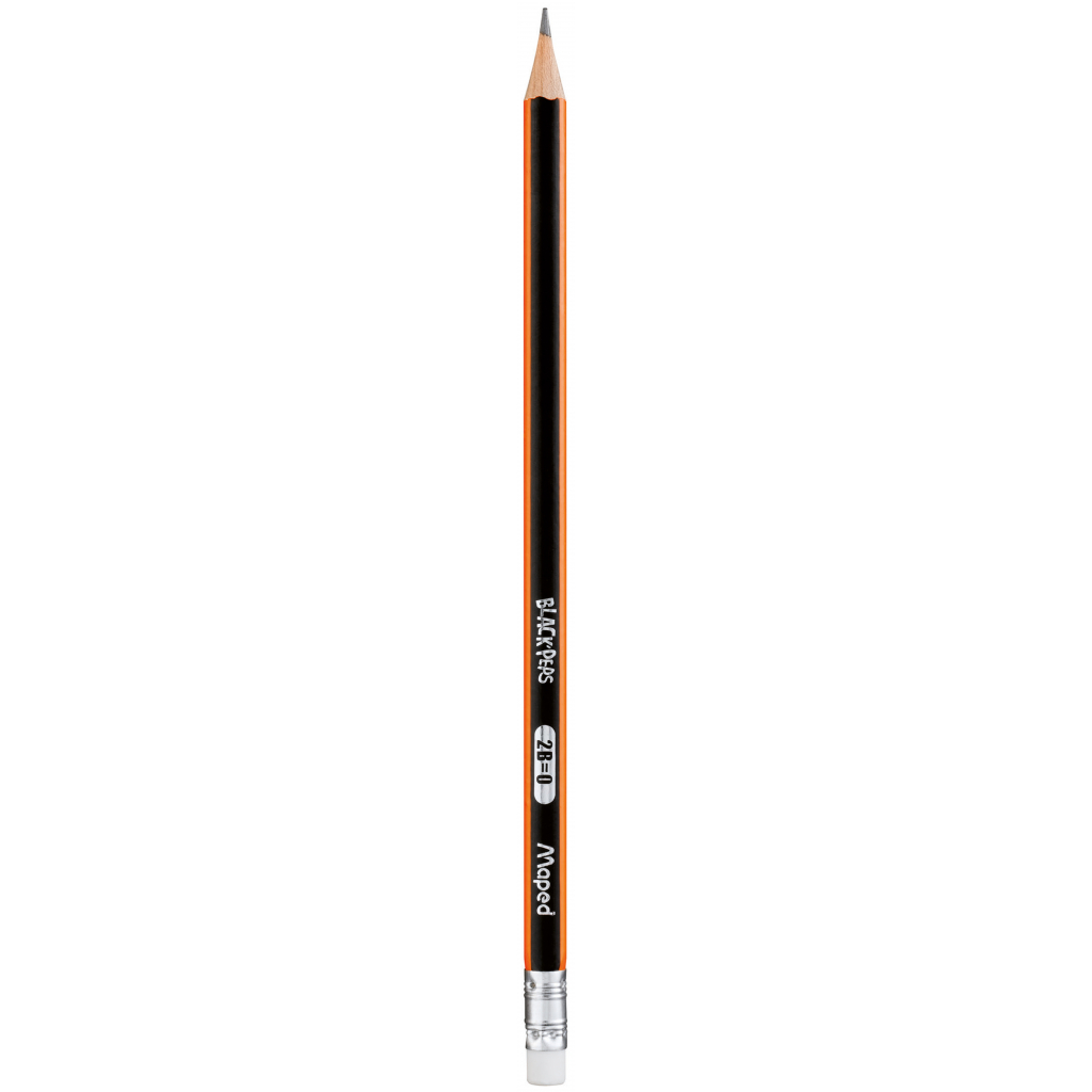 Олівець графітний Maped BLACK PEPS, 2B, з ластиком (MP.851722) - изображение 1