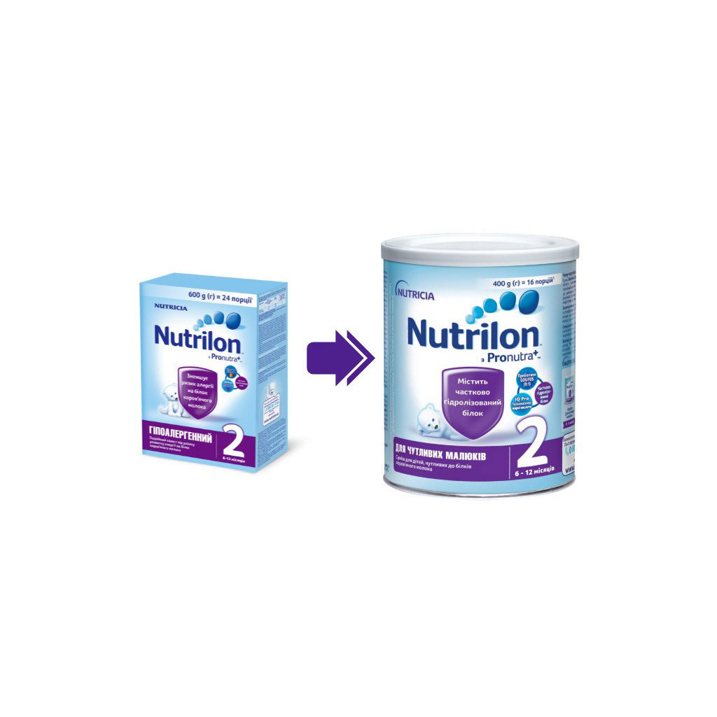 Дитяча суміш Nutrilon 2 Нутрілон для чутливих малюків 400 г (8718117612796) - изображение 2