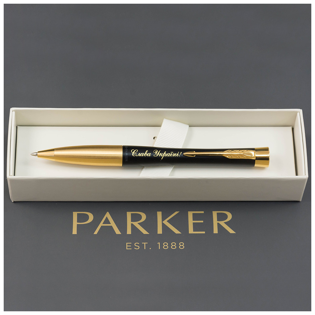 Ручка кулькова Parker URBAN 17 UKRAINE Muted Black GT BP Тризуб на торці (30035_TR) - зображення 6