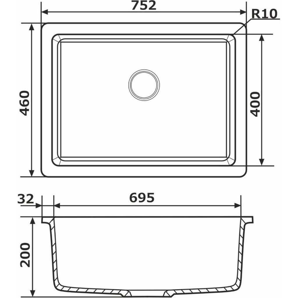 Мийка кухонна GRANADO Under top XL white (gr3705) - зображення 6