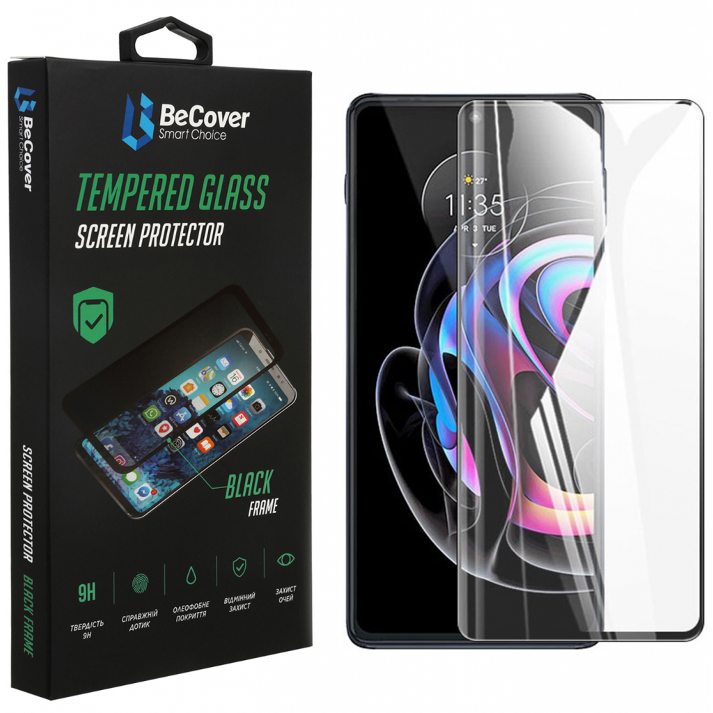 Скло захисне BeCover Motorola Moto Edge 20 Lite Black (706898) - зображення 1