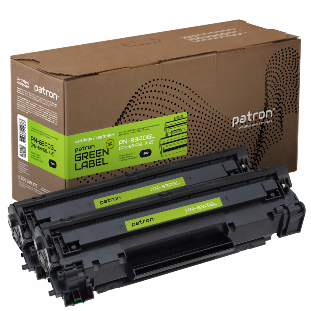 Картридж Patron HP LJ CF283A GREEN Label (DUAL PACK) (PN-83ADGL) - зображення 1
