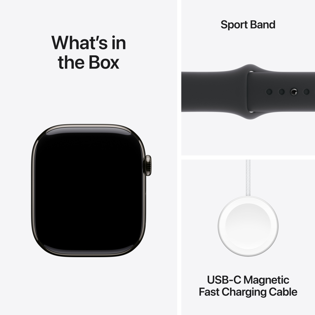 Смарт-годинник Apple Watch Series 10 GPS + Cellular 46mm Slate Titanium Case with Black Sport Band - S/M (MWYD3QH/A) - зображення 9