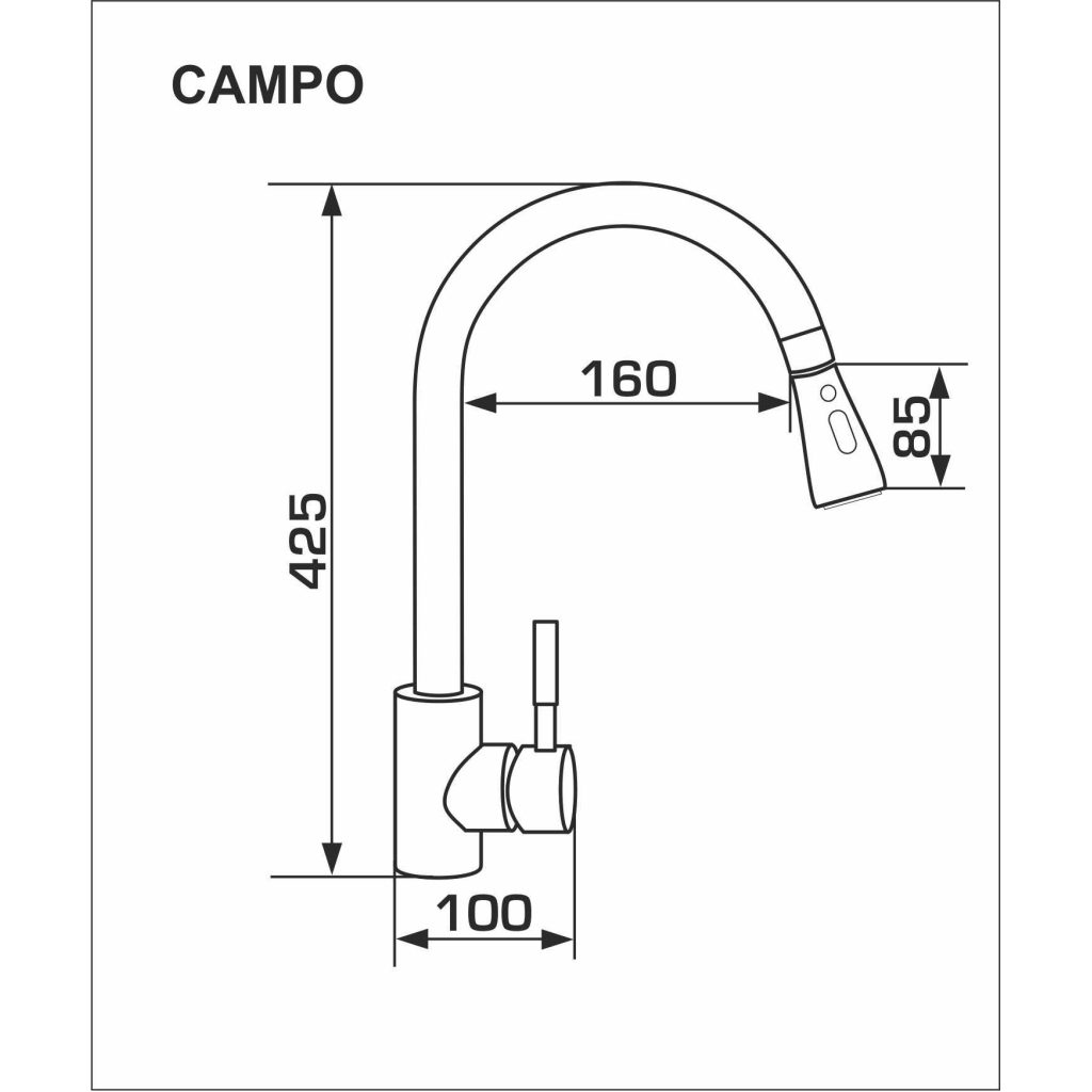 Змішувач GRANADO Campo LUX black shine (gz0501) - зображення 7